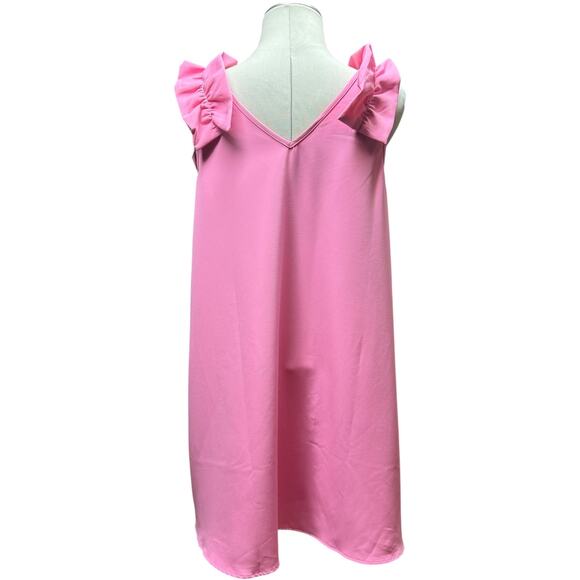 Mud Pie CeCe Ruffle Dress Pink Medium - Picture 4 of 7